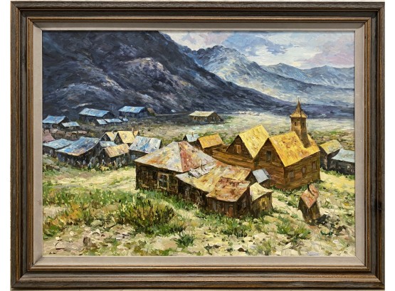 Rocky Mountain 'Ghost Town' Oil On Canvas