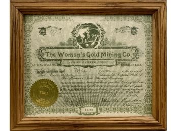 The Woman's Gold Mining Co. Certificate
