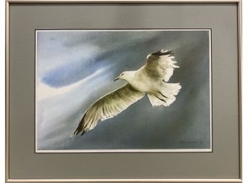 Seagull In Flight By Gene Galasso (Am. 20th Cent.)