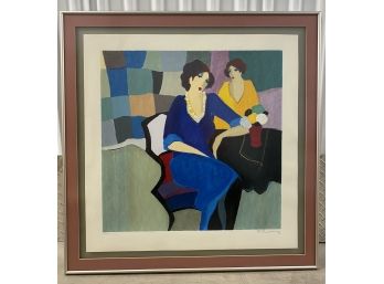 Tarkay Signed Small Limited Edition Serigraph Of Two Seated Female Figures