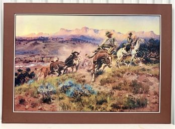 Unframed Print 'The Musselshell Roundup' By Charles M/ Russell 1864/1926