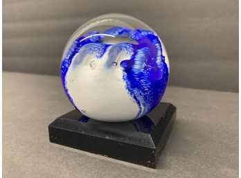 Glass Paperweight W/base