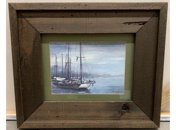 Sailboat In Dark Wood Frame