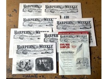 Lot Of 7 Harper’s Weekly Civil War Sampler