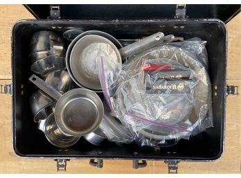 Collection Of Camping Items Including Cookware With U.S.  Property Case