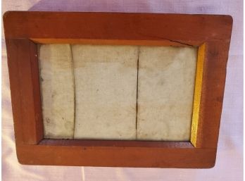 Antique Handmade Wood Picture Frame Metal Closures