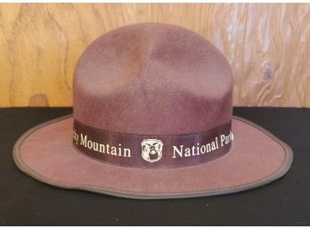Vintage Rocky Mountain National Park Ranger Hat With Chin Pull