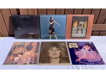 (6) Albums Three Emmy Lou Harris Including Angeline And Three Linda Ronstadt Including What's New
