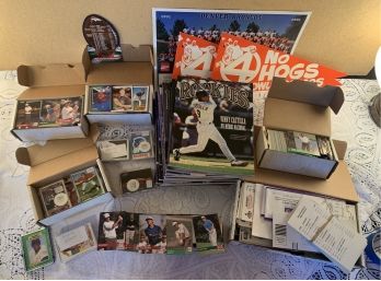Huge Collection Of Football Cards Including Broncos, Golf, Newspapers, Pennants & More 25 Gallon Tote