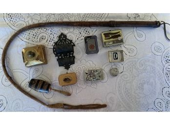 Collection Of  Souvenirs, Zippo Lighter, Belt Buckle Mexico, Antique Coin Purse King John's Castle & More