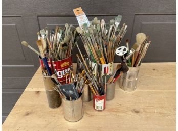 Large Collection Of Artist Brushes & Tools