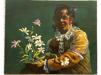 Greg Steiner Cheeky Mid Century Oil On Board Titled “Charlies Aunt”
