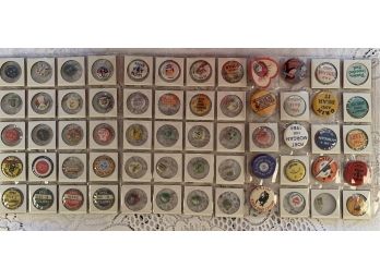 (60) Vintage Collectible Pins Including Audubon Society, Ronald McDonald, Draft George Hamilton & More