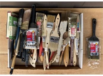 Large Collection Of Various Sized Paintbrushes