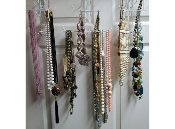 Collection Of Costume Jewelry Including Assorted Necklaces And Belts