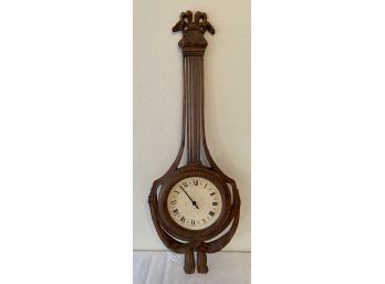 Large Wood Banjo Wall Clock