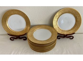 (11) Thomas Bavaria Wide Gold Trim Dinner Plates