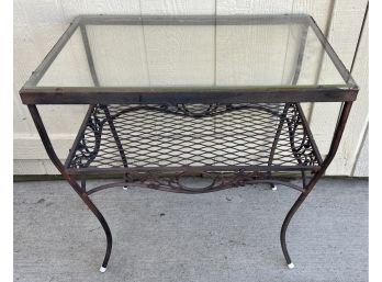 Wrought Iron Rectangle Table With Glass Top