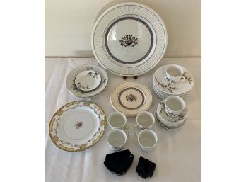 Collectible China Including Bavaria, Wedgewood And Pretty Floral Pattern Limoges, Two Amethyst Ashtrays