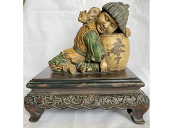 Hand Painted Resin Asian Sculpture