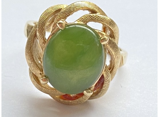 Exceptional 14k Gold & Jade Ring