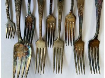Group Of Miscellaneous Antique Silver Plated Forks