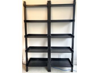 Contemporary 5-tier Double Ladder Black Shelving Unit With