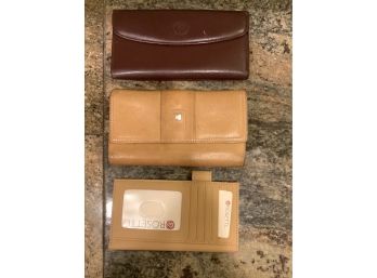 3 Genuine Leather Checkbook Wallets