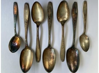 Group Of Miscellaneous Antique Silver Plated Spoons