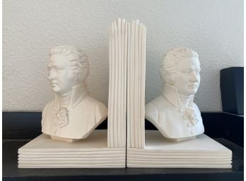 Pair Of Two Italian Resin Bookends With Renaissance Bust