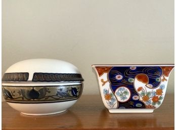 Pair Of Two Asian Themed Decorative Bowls