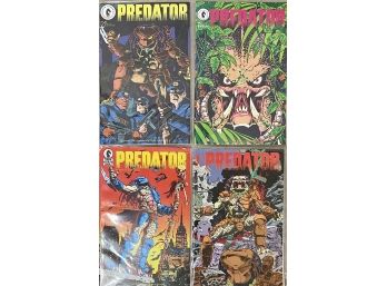 (4) 1989 Dark Horse Comics 'predator' Comic Books #1-4 With Plastic Sleeves