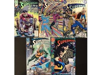 (5) Superman Comics (1991-92, DC) #60-64 Incl. 'Intergang Goes Down Fighting!'
