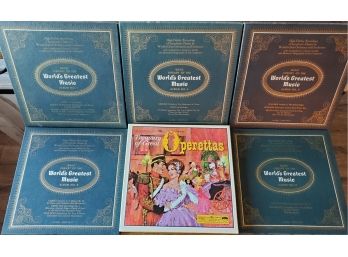 (6) Box Set  Record Albums Including Five World's Greatest Music Basic Library & Treasury Of Great Operettas