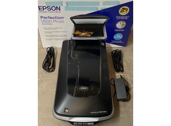 Epson Perfection V500 Photo Color Scanner With Original Box, Accessories, & Manual