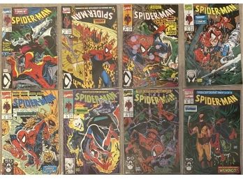 (8) Marvel Comics 'Spider-man' #2-9 1990 In Plastic Sleeves