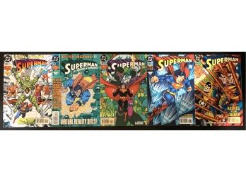 (5) Superman Comics (1994-1995, DC) #95-99 Incl. 'Brain Drain!'