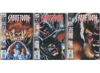 (3) Marvel Comics 'sabretooth' #2-4 1993 In Plastic Sleeves