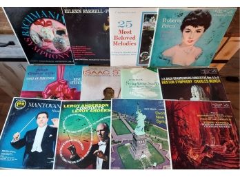(13) Record Albums Isaac Stern, Roberta Peters, Dvorak, Bach, Rachmaninoff, Leroy Anderson & More