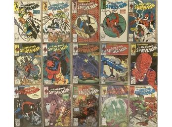 (15) Marvel Comics Group 'the Amazing Spider-man' #298-312 With Plastic Sleeves