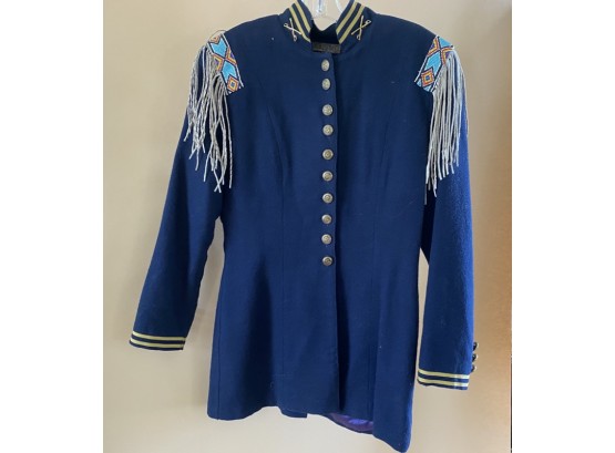 Ladies Double Ranch Wear Coat With Beadwork And Fringe
