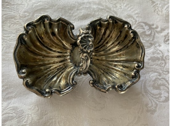 Antique Sterling Silver Shell Pattern Condiment Dish