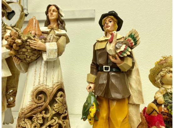 Three Folk Style Thanksgiving Pilgrims