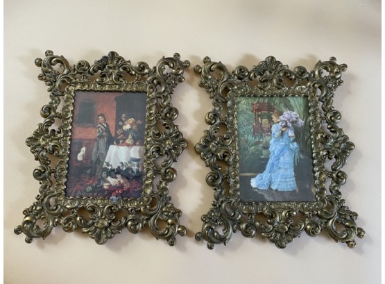 Gorgeous Made In Italy Ornate Gold Frames With Prints