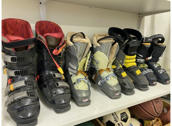 4 Pairs Of Ski Boots - Men And Women's Various Sizes