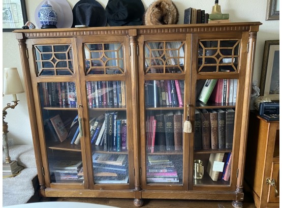 Wood Bookshelf With Glass Front