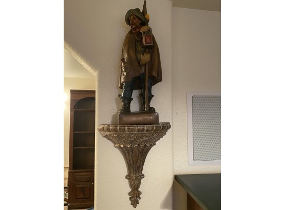 Wall Sconce With Carved Cowboy