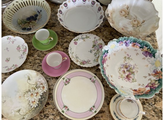 Collection Of 18 Antique China Plates And Bowls