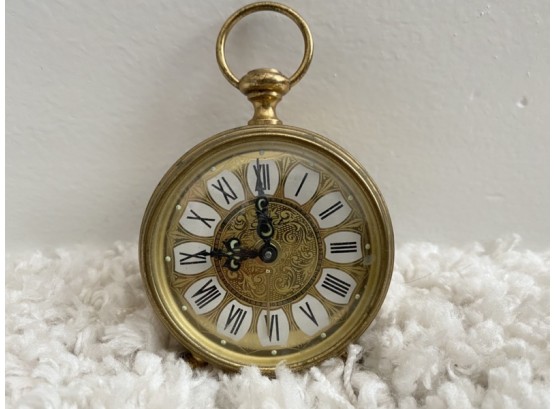 Vintage Exact Brand Gold Tone Alarm Clock