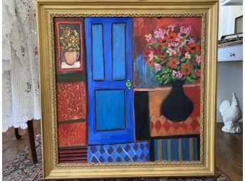 Bright And Colorful Mid Century Oil Painting By Denver Artist Greta Hilb-Large